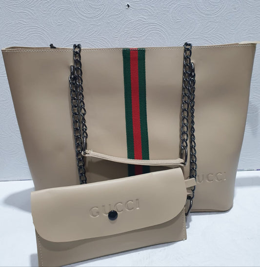 Elegant Tote Bag with Matching Pouch