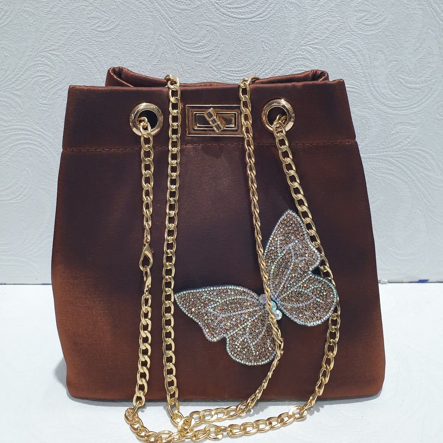 Elegant Butterfly Satin Bag