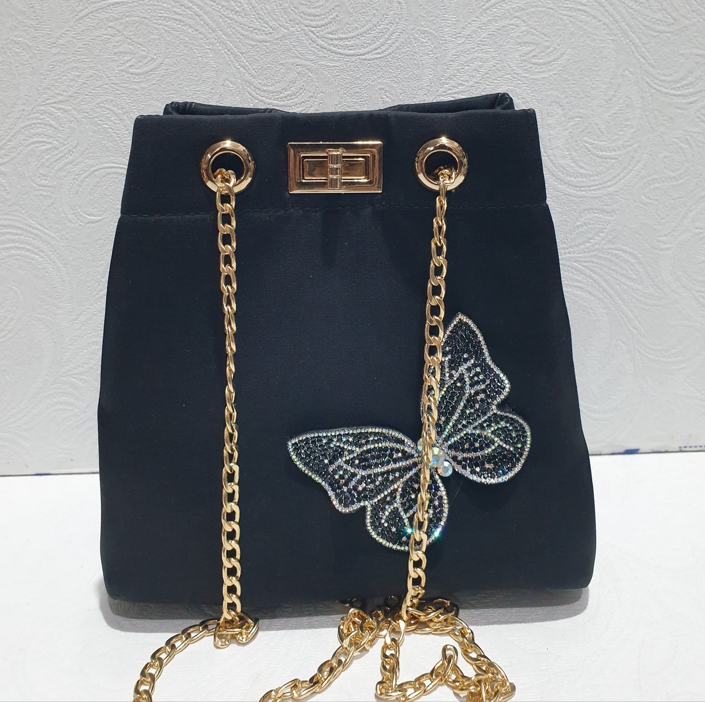 Elegant Butterfly Satin Bag