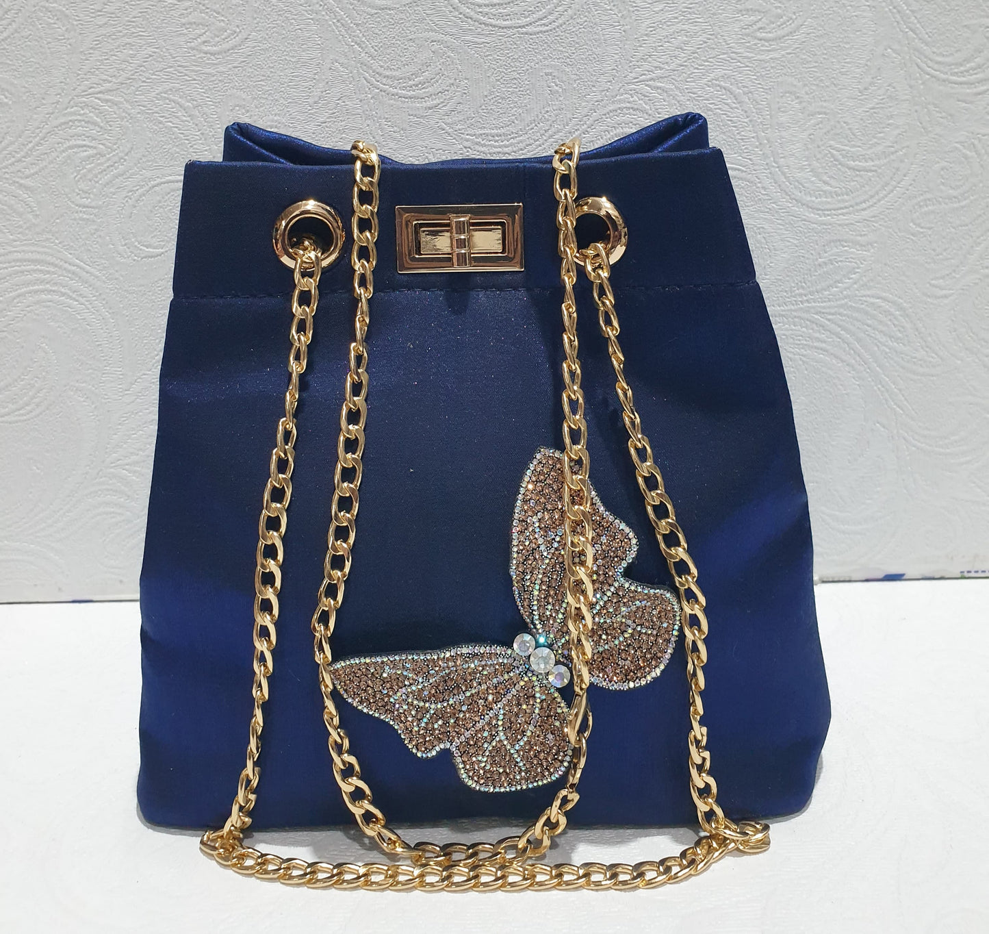 Elegant Butterfly Satin Bag