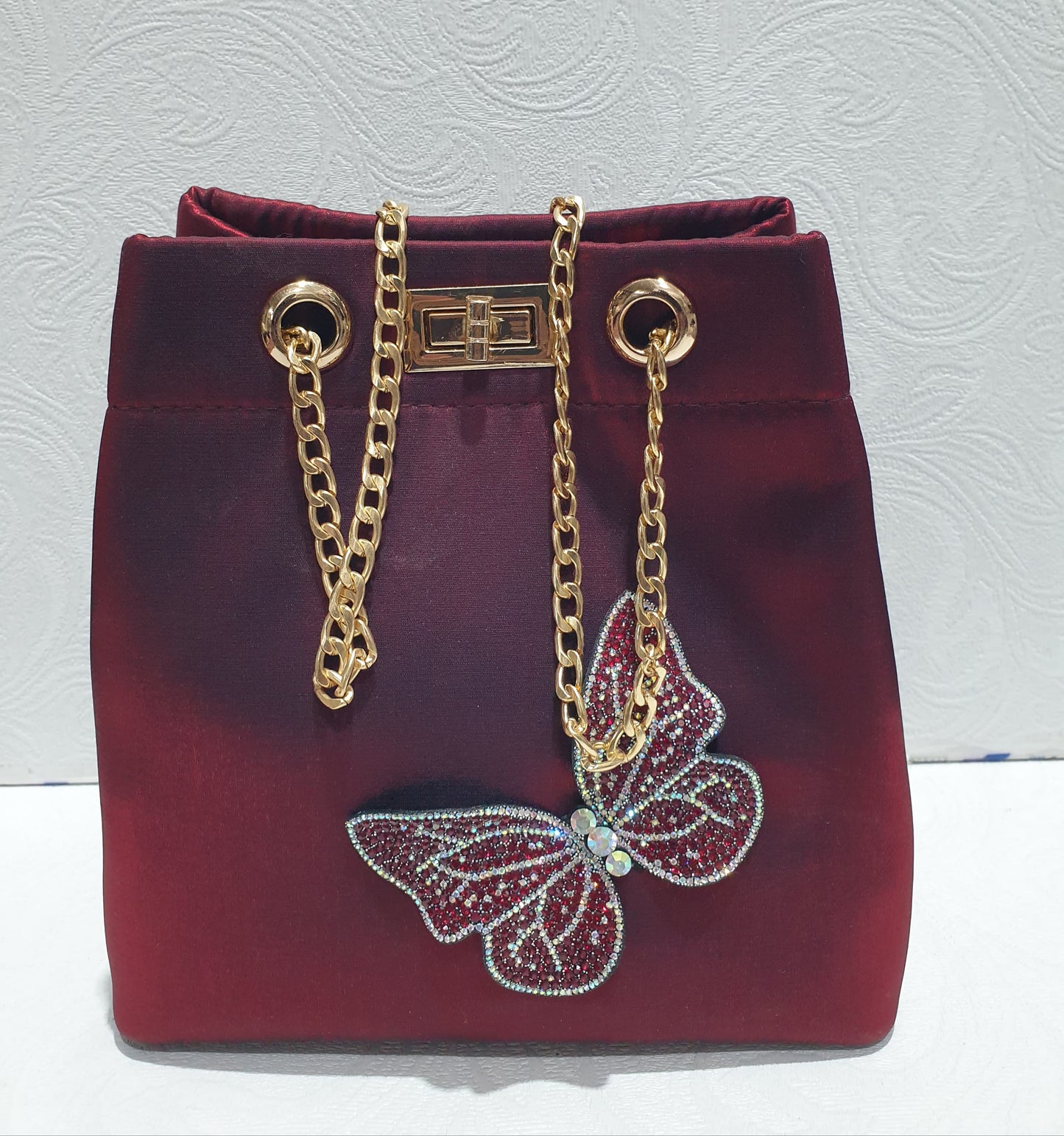 Elegant Butterfly Satin Bag