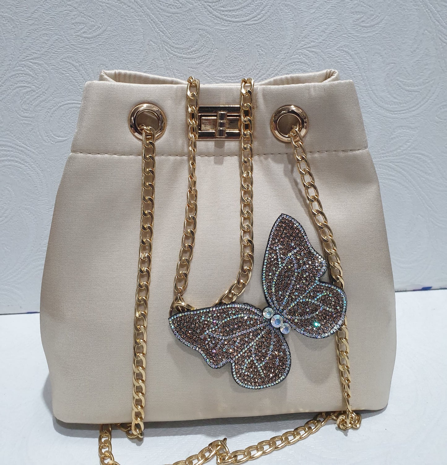 Elegant Butterfly Satin Bag