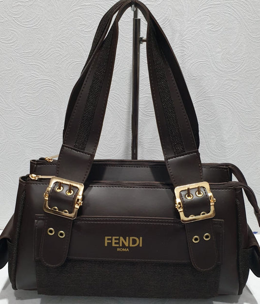 Stylish Handbag with Gold Buckle Details